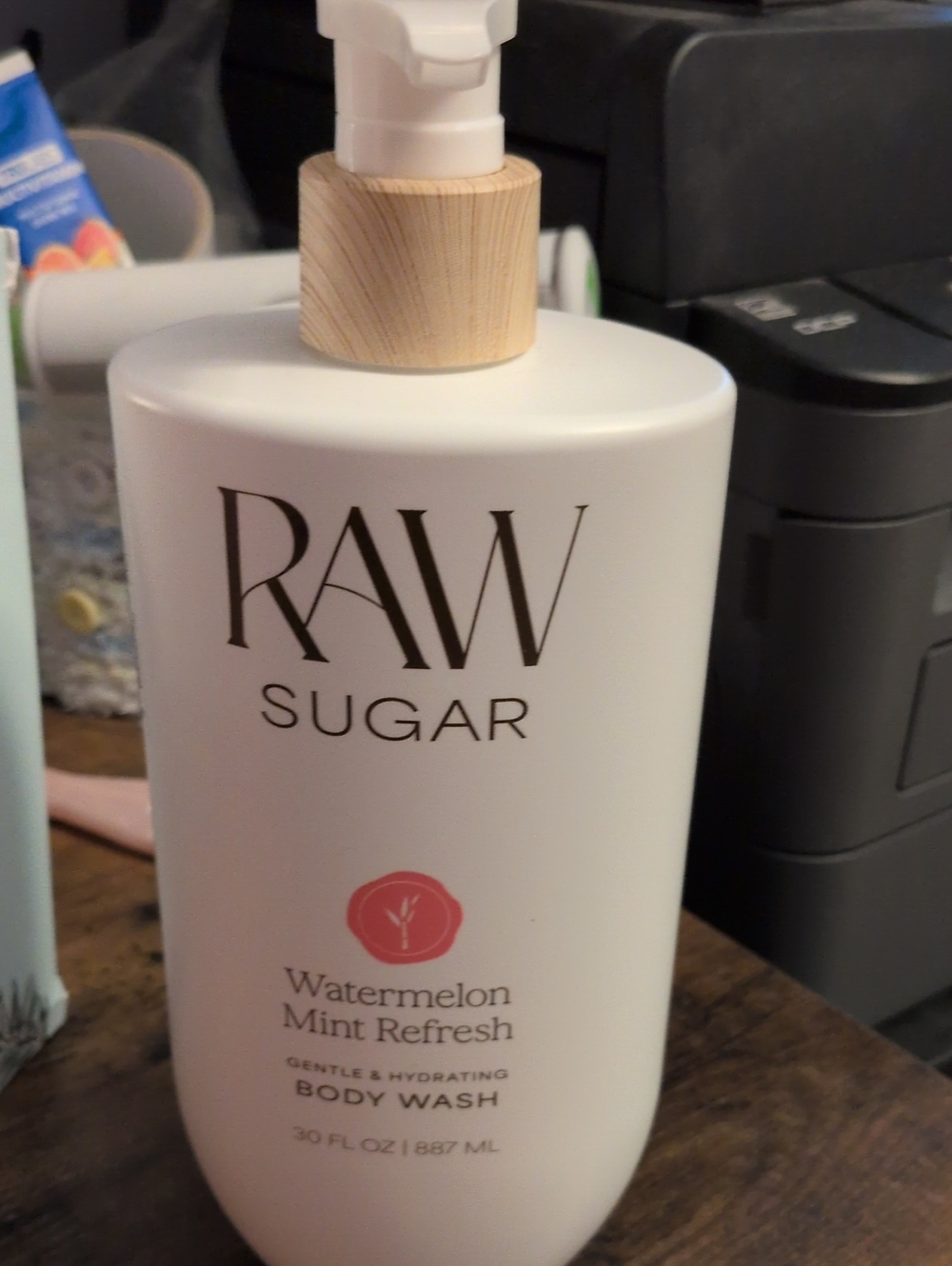 RAW SUGAR Watermelon Mint Refresh Body Wash -30 Oz